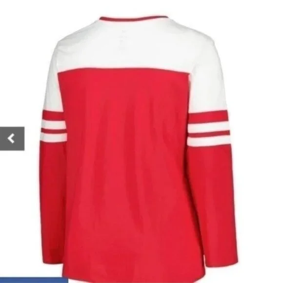 NWT Profile Varsity Ohio State Buckeyes Long Sleeve Stripe V-Neck T-Shirt 2X - Picture 3 of 3